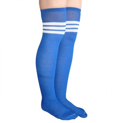 Royal Blue/White Thigh Highs